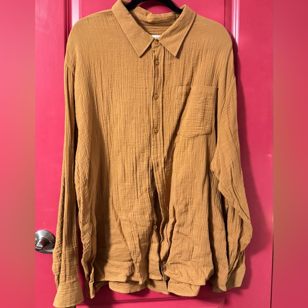 And Now This - Men's Tan Button-Up Shirt